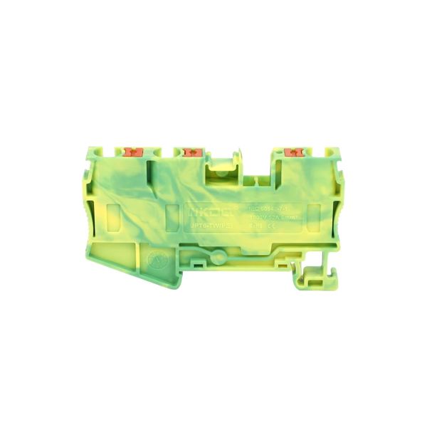 BORNE CONECTOR DE PASSAGEM PUSH-IN 6MM 1E 2S VERDE-AMARELO SGV