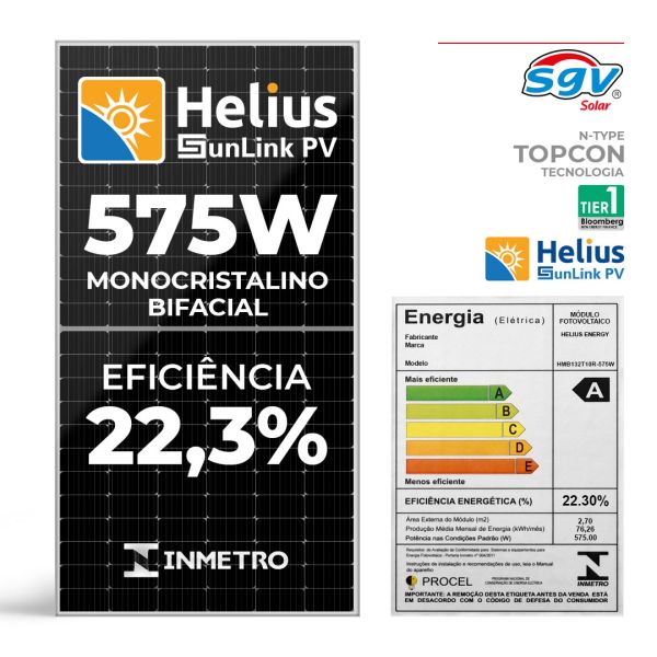 PAINEL SOLAR HELIUS GENESIS 575 W BIFACIAL - ATACADO