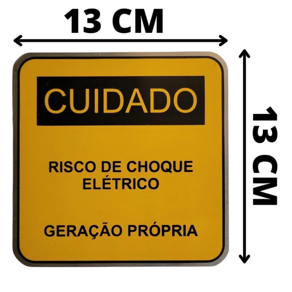 PLACA GERAÇÃO PROPRIA 13X13CM ALUMINIO