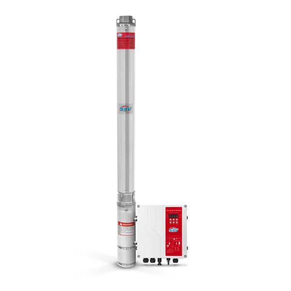ELETROBOMBA SUBMERSAS CENTRÍFUGAS HIBRIDA 3" AC/DC 220V/200V 1500W 3,5M3/H 150M (3SGVDC3.5/150-200/1500-H)