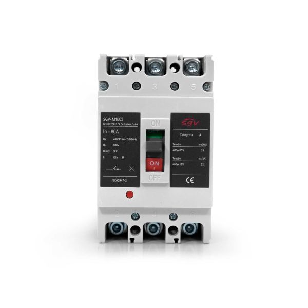 DISJUNTOR DE CAIXA MOLDADA TRIPOLAR AC 80A 3P 