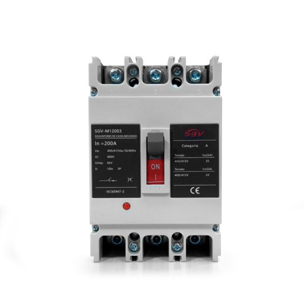 DISJUNTOR DE CAIXA MOLDADA TRIPOLAR AC 200A 3P