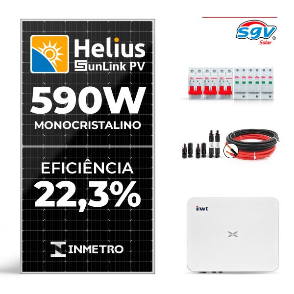 CONJUNTO GERADOR SOLAR 10kW - 380V TRIFÁSICO - 24 PAINÉIS DE 590W + ACESSÓRIOS